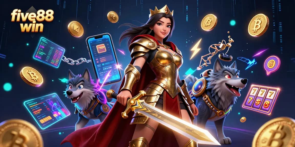 Experience the thrill of five88 win with our dynamic casino illustration showcasing excitement and gaming.