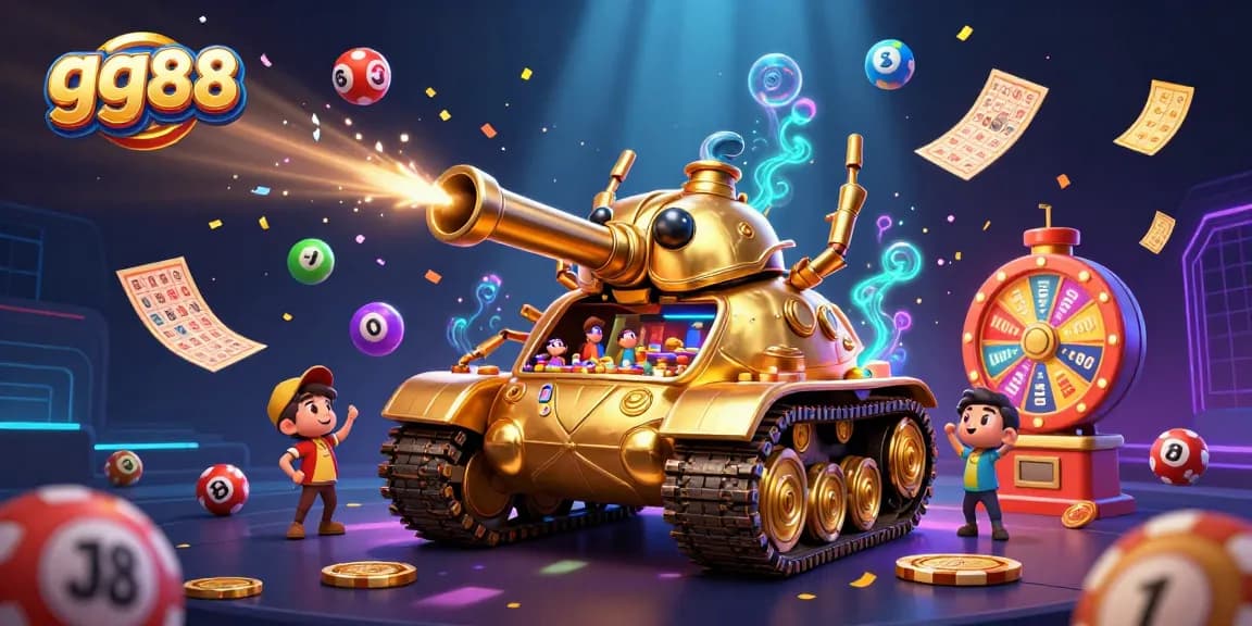 Engage with the vibrant gg88 gaming experience featuring a dynamic 3D casino scene.