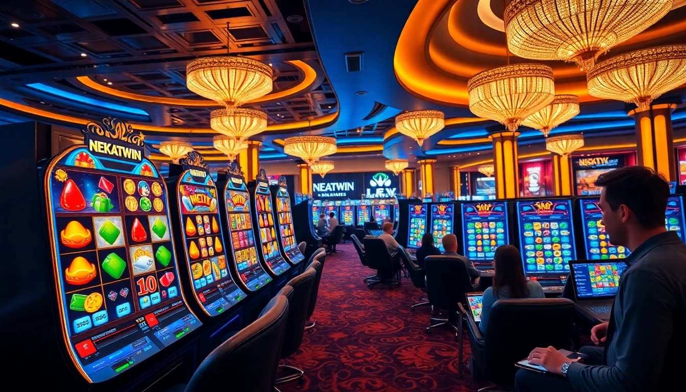 Experience the thrill of NEKATWIN with vibrant scatter symbols and captivating casino elements.