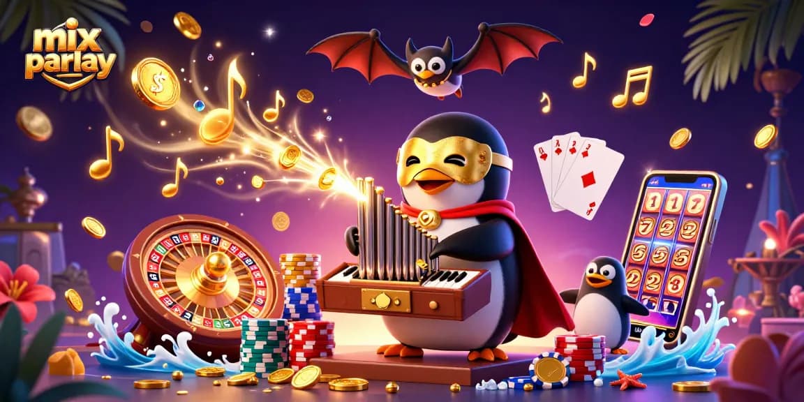 Watch your mix parlay winnings grow with a thrilling 3D casino scene featuring animated characters.
