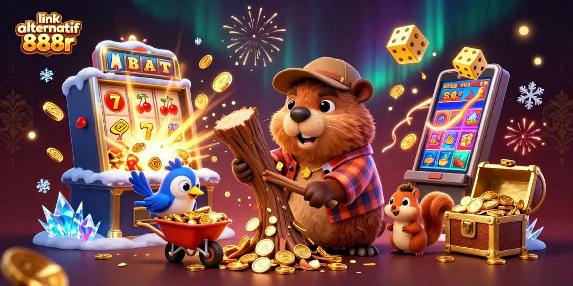 Experience jackpot fun with link alternatif 888r in a lively casino environment featuring vibrant characters!