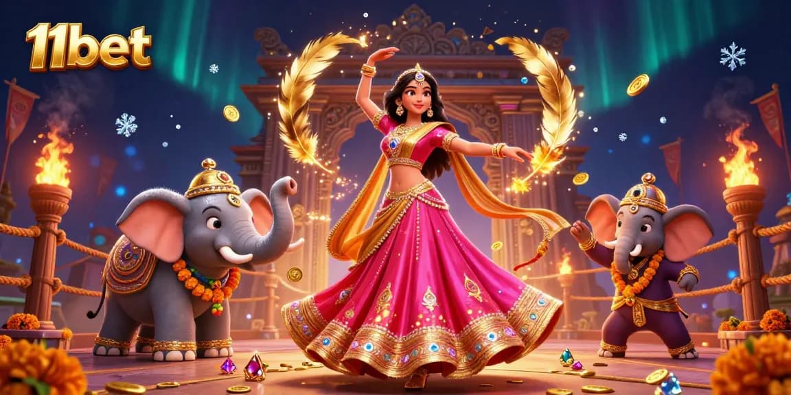 Experience thrilling games at 11bet with a vibrant illustration of a lively casino scene.