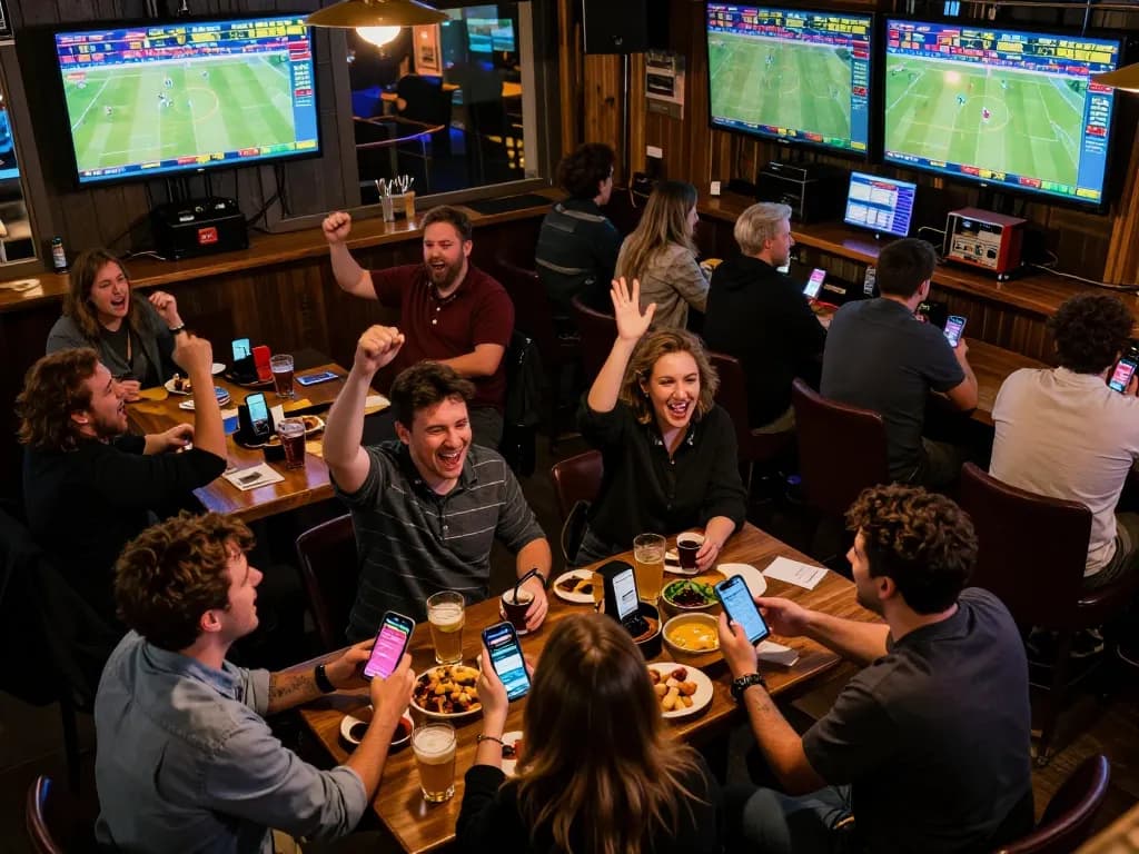 Engage in thrilling sports betting with tg88 app as patrons enjoy lively atmosphere.