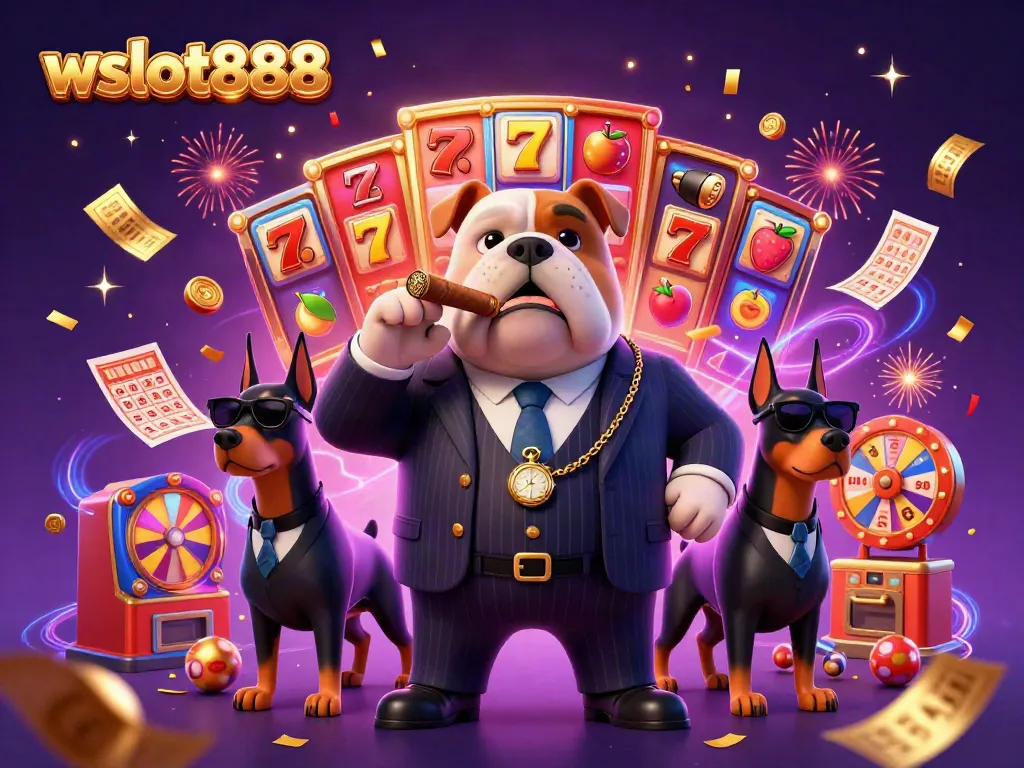 Menangkan jackpot di wslot888 dengan karakter kartun mafia dan slot mesin yang meriah.