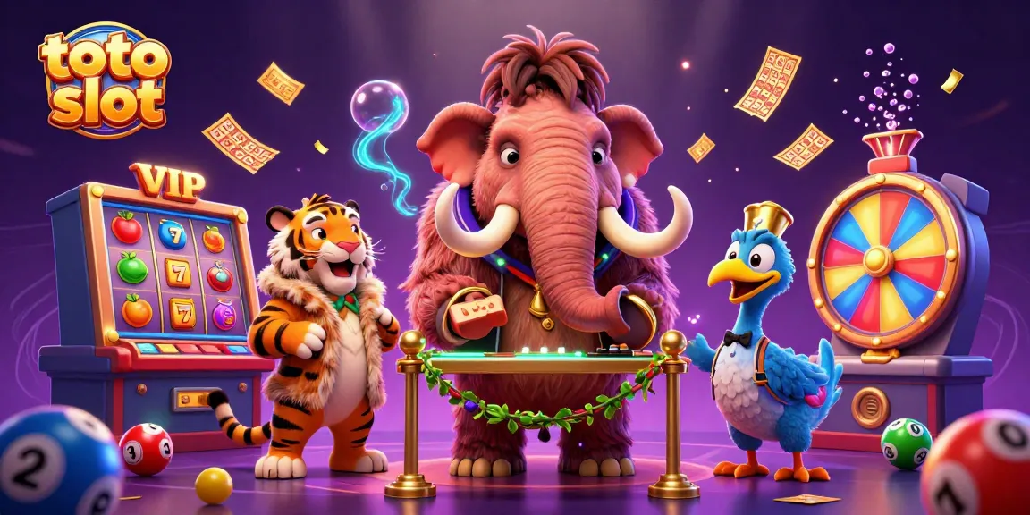 Engage with thrilling toto slot experiences featuring dynamic characters in a vibrant casino scene.