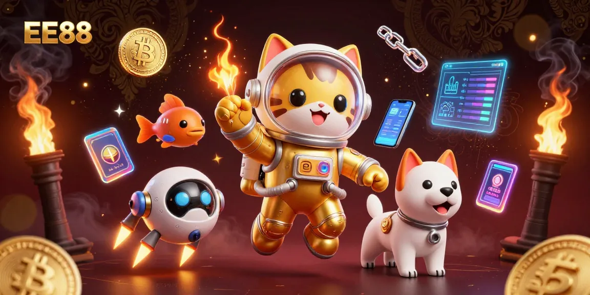 Engage with the exciting EE88 casino experience through a lively and dynamic 3D illustration.