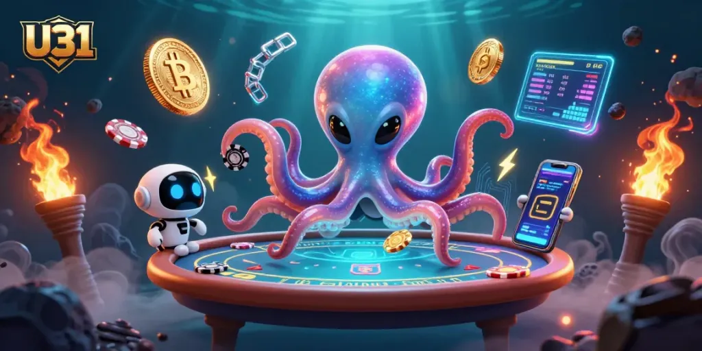 Engage in U31's exciting casino experience with vibrant alien themes and holographic poker challenges.