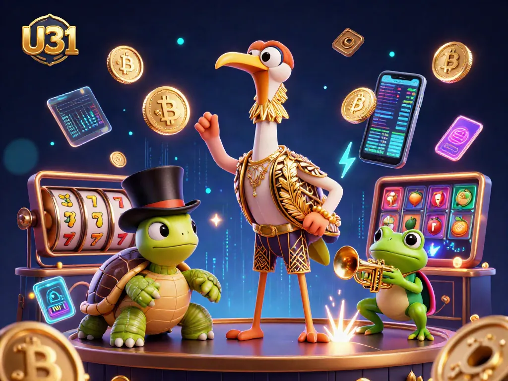 Bet on U31 and experience lively gaming action with vibrant characters and neon casino elements.