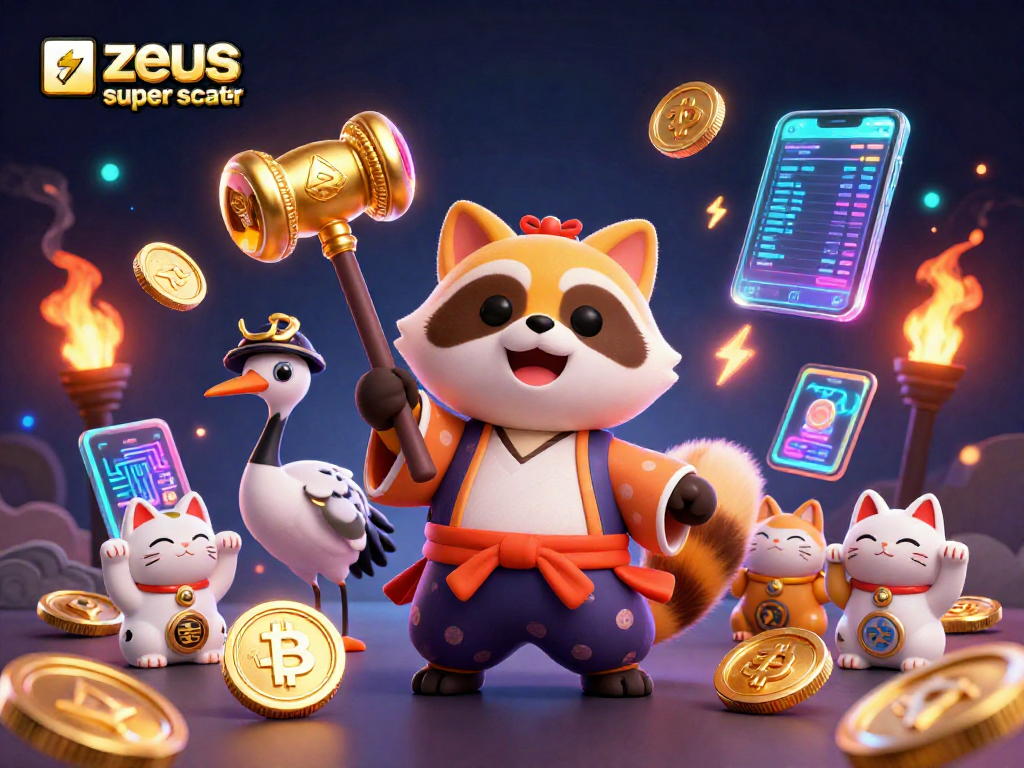 Spin to win with zeus super scatter as cheerful tanuki and maneki-neko showcase vibrant slots fun!