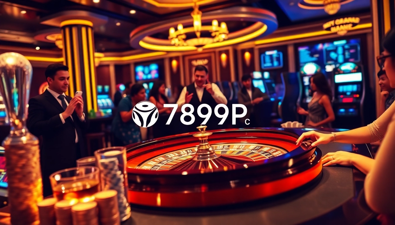 Engaging scene at 789P casino with players excitedly betting on a vibrant roulette table.