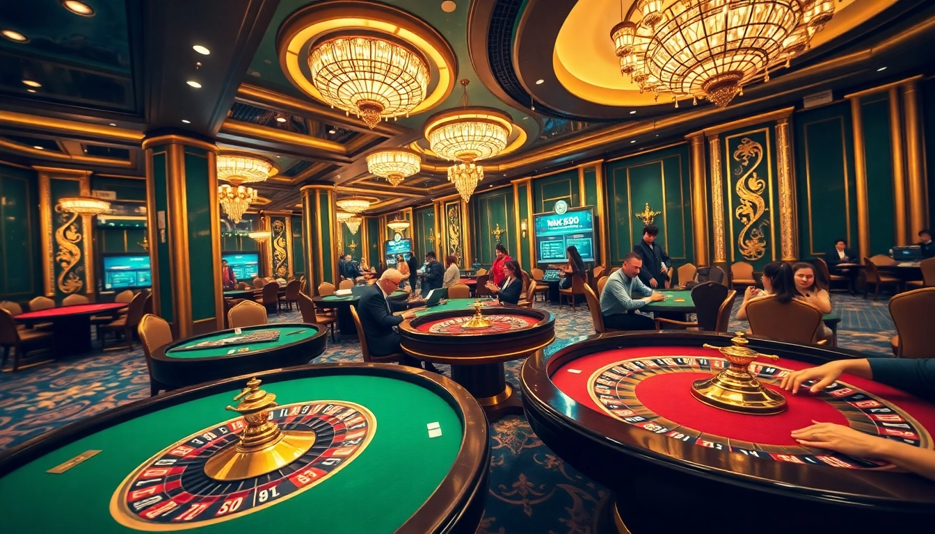 Players enjoying the MK888 gaming experience at a luxurious casino table.