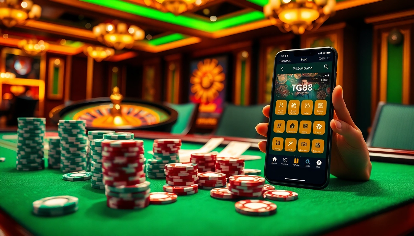 Engaged players enjoy gaming at a luxurious casino using the tg88 app for optimal betting.
