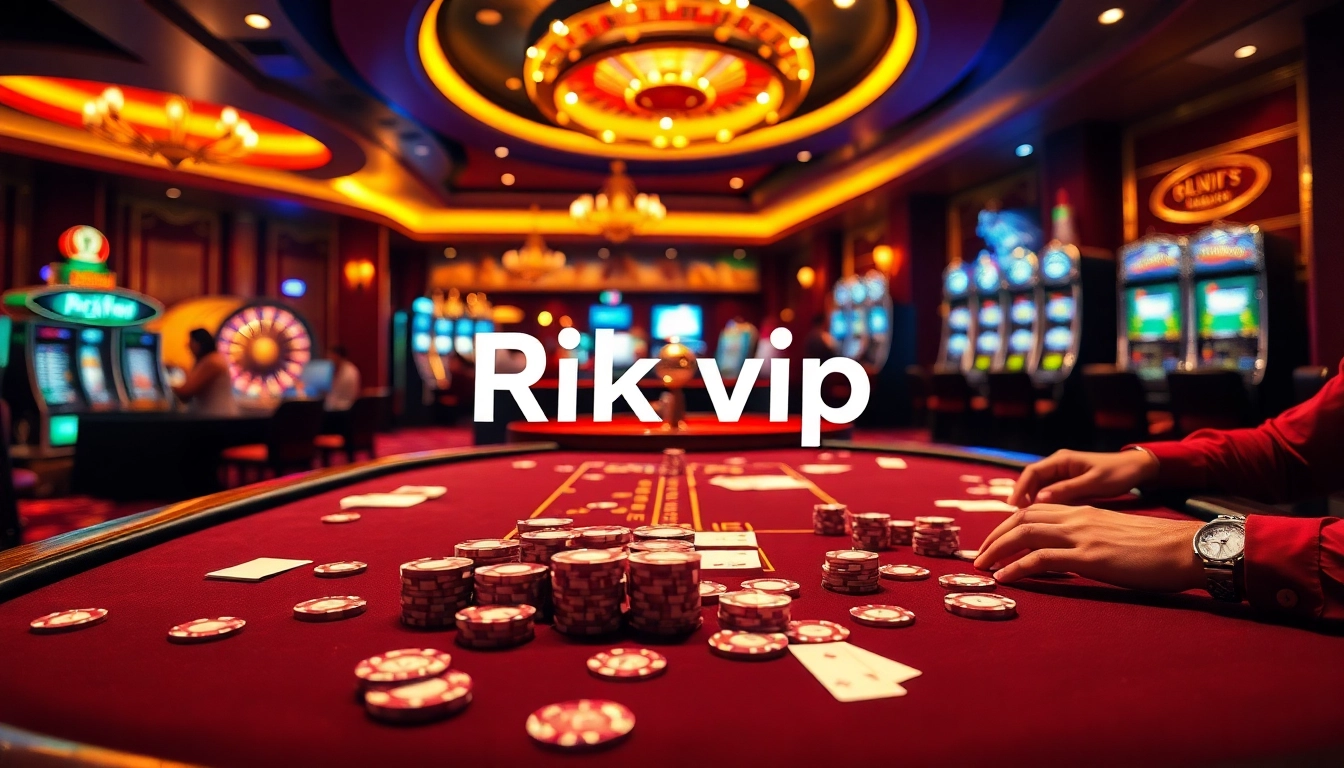 Experience thrilling gameplay at Rik vip with engaging poker tables and vibrant casino scenes.