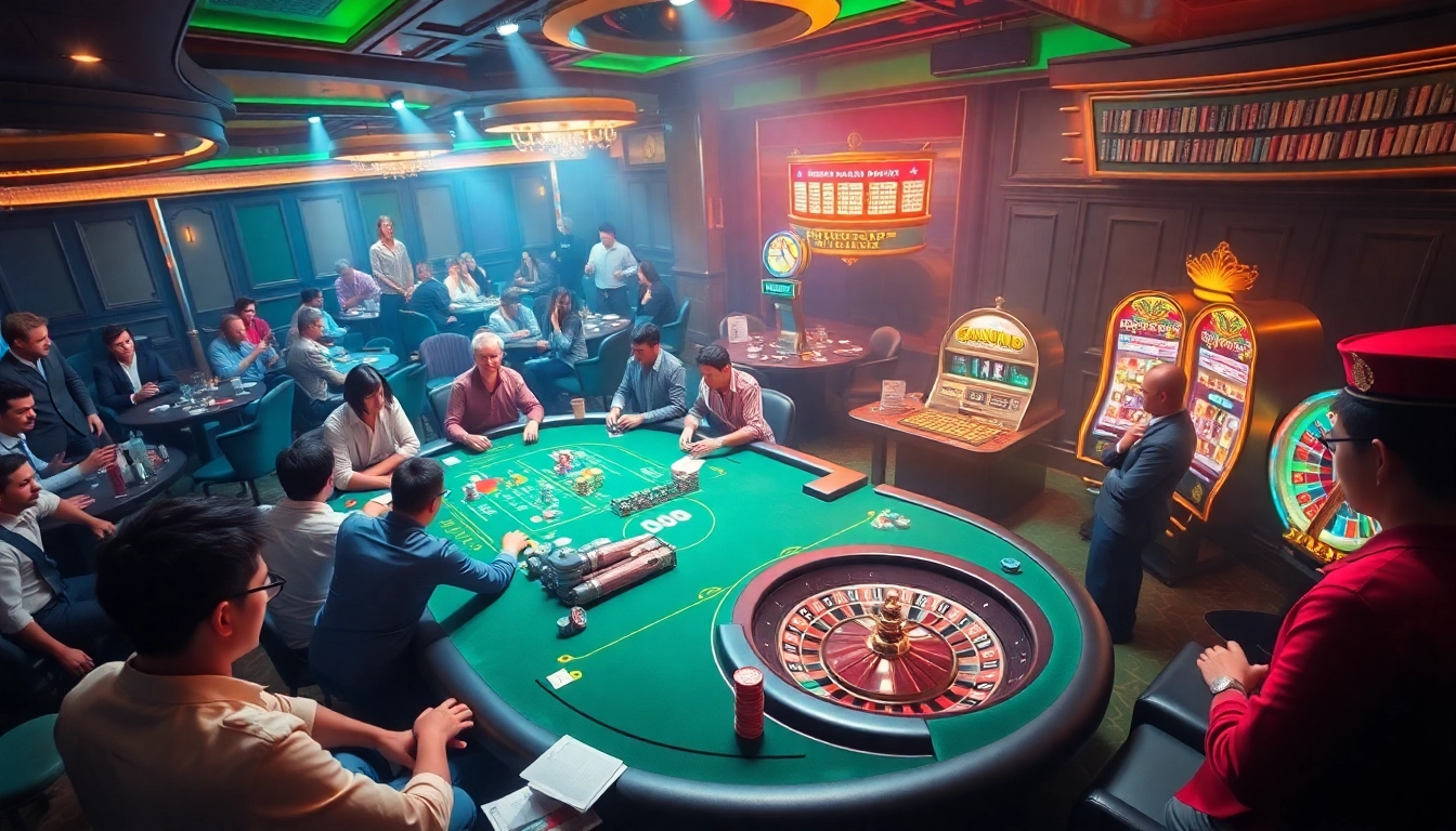 KJC LGBT theme showcased at an exciting casino with vibrant poker games and roulette wheels.