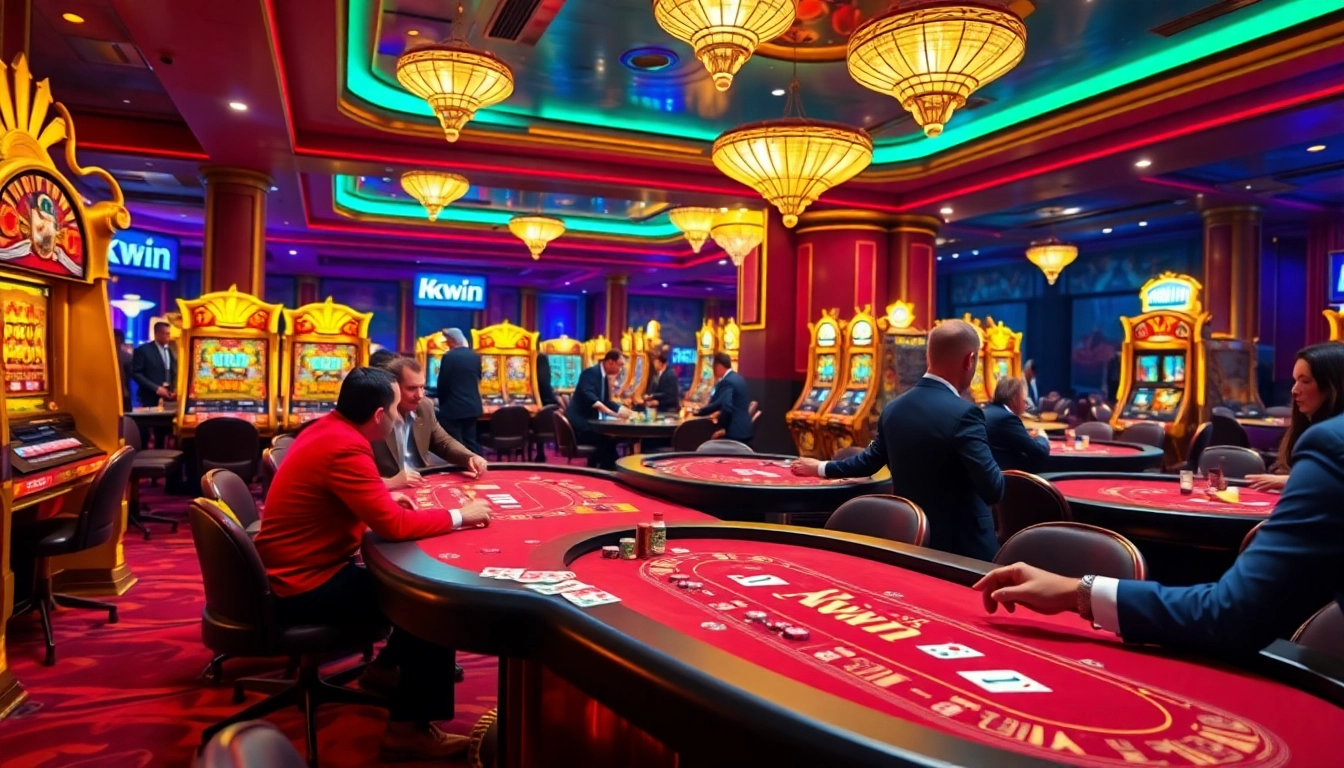 Kkwin offers thrilling casino experiences with elegant gaming tables and lively players.