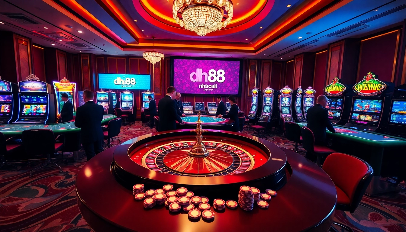 Experience the excitement at nhà cái dh88 with elegant casino tables and vibrant gaming options.